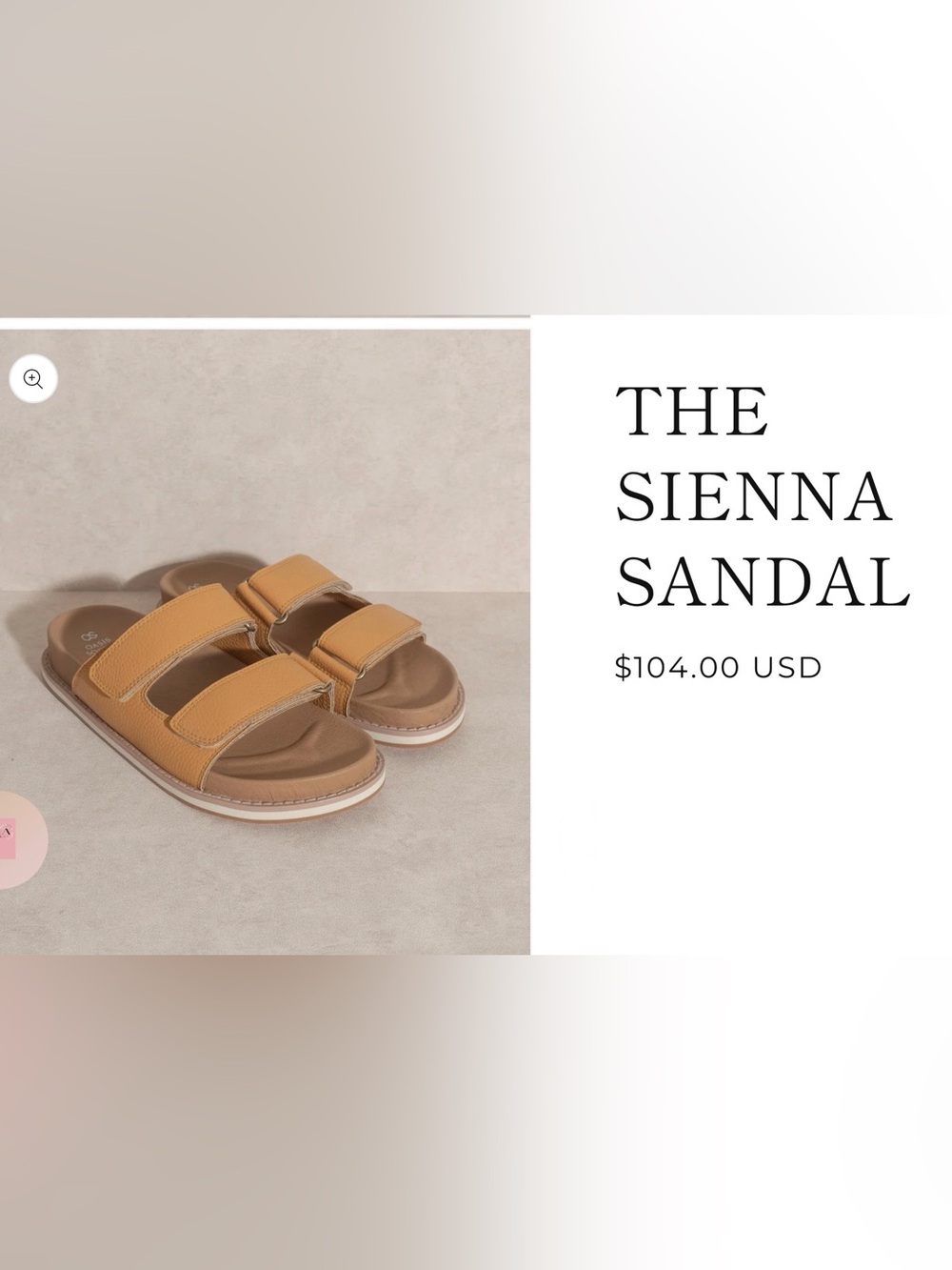 Oasis Society Tan Double-Strap Slide Sandals with Adjustable Straps